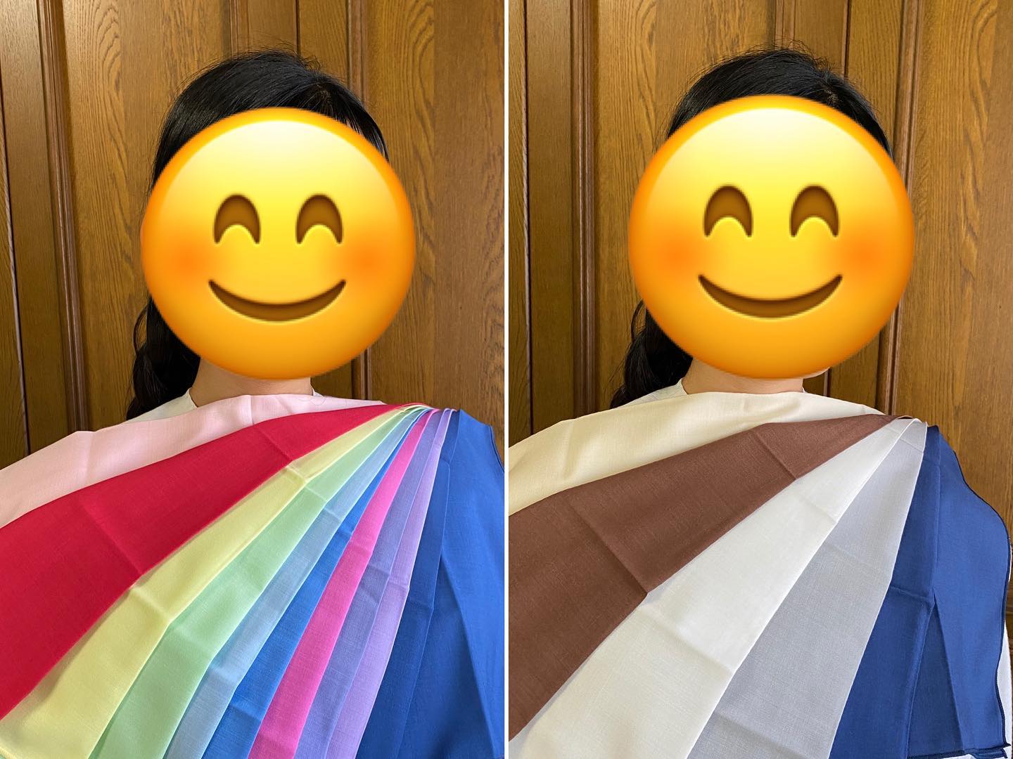 先日のトータルコンサルティングのお客様。大学のお友達に淡路島でパーソナルカラー診断を受けられるところがあるらしい、と聞いて検索して見つけてお越し下さいましたコンサルティングシートの、「ご自身ではどんな色がお似合いだと思いますか?」という質問に、「オレンジ色」と書かれて、アクセサリーはゴールド、メイクはオレンジ系、など、ご自身をイエベだと信じて疑わなかったYさんですが、診断結果はライトサマーのウェーブさん。鏡に映る顔映りは嘘をつかないので、ドレープをめくればめくるほど、「ヤバイですね!」の数が増え、ご自身がブルベだということに驚きを隠せなかったYさん。でもサマーの色みでメイクをすると、「私、顔が大きいと思っていました!」と。今までは黄み寄りの色を着ていたので、顔が膨張して見えていたのかも。ブルベメイクでスッキリ明るく小顔になられましたYさんはカジュアルな服がお好き。一般的にヒラヒラ、フワフワがお似合いと言われるウェーブさんですが、いくつかのポイントを押さえればもちろんカジュアルも着られますオーバーサイズのしっかりめのコットンの長Tにゆるめのフルレングスのテーパードパンツを履いていたYさん。そのままでは体のラインが全く見えず大柄に見えていました。そこで腕を捲り、トップスをウエストインして、パンツはロールアップ。ウェーブさんの似合わせポイントをいくつか取り入れると、それだけで受ける印象が全く変わりました生地感や形が似合いにくいものでも、似合わせポイントを取り入れたら着やすくなりますね!ウェーブさんはウエストマークをしたり、手首や足首を出したりして、身体にメリハリがあるように見せるのが似合わせポイントです#パーソナルカラー#パーソナルカラー診断#15分類進化型パーソナルカラー #15分類進化型パーソナルカラー診断 #国際カラープロフェッショナル協会#骨格診断#パーソナルカラー淡路島#パーソナルカラー神戸#パーソナルカラー徳島#骨格診断淡路島#淡路島#淡路市#洲本市#南あわじ市#淡路島カラー#淡路島カラーサロン#studioprism#似合う色#似合う服#骨格ウェーブ