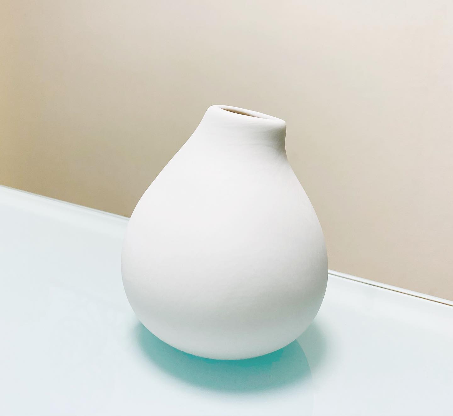 ついでに家にもひとつ来てもらいました#丸利玉樹利喜蔵商店 #花瓶#白い花瓶#まあるい花瓶#フラワーベース#おうちコーディネート #淡路島