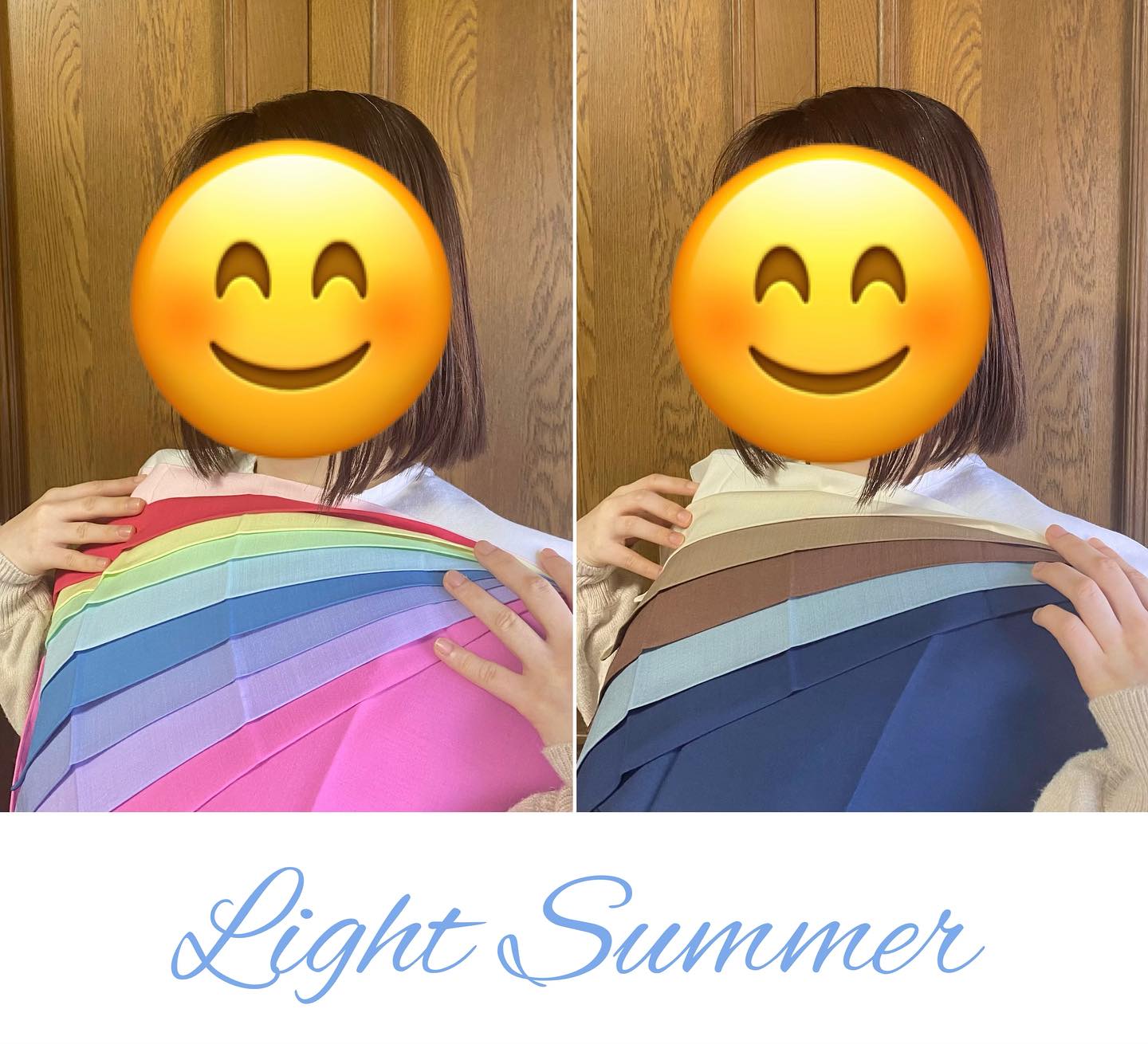 先日15分類進化型パーソナルカラー診断でご予約いただいたT様。お話を伺うと実は骨格診断を含めたトータルコンサルティングへの変更を迷われたそうで。時間的に余裕があったのでお昼休憩を挟んだトータルコンサルティングにご変更いただきました診断結果はライトサマーの骨格ウェーブさん。「無料診断でイエベ秋と診断されてから、元々好きだった淡いブルベカラーのコスメや服に惹かれるものの手を出しづらくなっていた」そうで、診断後早速ブルベ夏カラーのアイシャドウや服を買ったと嬉しそうに報告して下さいました診断当日着ていらっしゃったデコルテ部分にフリルの装飾のあるニットもブルベのベージュで、色もデザインもとてもお似合いでした。これからは安心してお好きなメイクやファッションを楽しんでいただきたいです！ありがとうございました#15分類進化型パーソナルカラー診断 #骨格診断7タイプ #パーソナルカラーサマー #パーソナルカラーライトサマー#骨格ウェーブ#パーソナルカラー診断淡路島#パーソナルカラー診断徳島#骨格診断淡路島#骨格診断徳島#国際カラープロフェッショナル協会 #studioprism#studioprism淡路島#淡路島#徳島